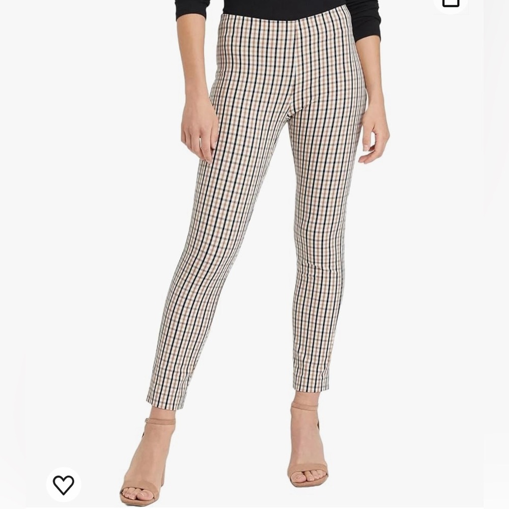 A New Day Plaid Ankle Pants Women's Size 24” Waist Skinny High Rise